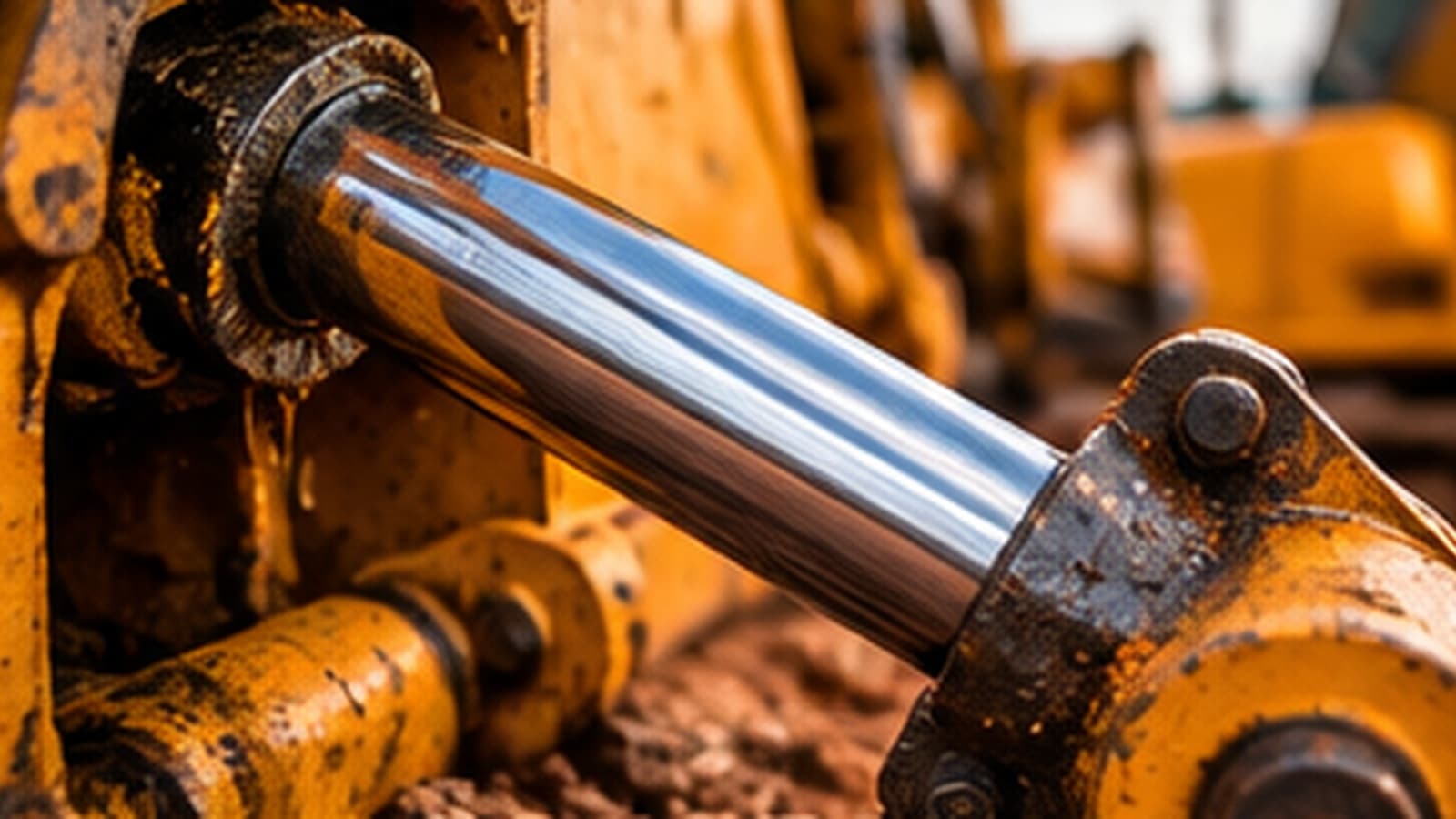 Excavator hydraulic ram cylinder inspection